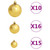 120 Piece Christmas Ball Set with Peak and 300 LEDs Gold&Bronze A949-330096