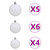60 Piece Christmas Ball Set with Peak and 150 LEDs White&Gray A949-330099