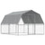 Dog Cage with Roof and Door Silver Galvanized Steel A949-3294909