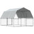 Dog Cage with Roof and Door Silver Galvanized Steel A949-3294909