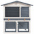 Outdoor Rabbit Hutch 3 Doors Gray Wood A949-170837
