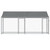 Dog Cage with Roof and Doors Gray 13.1'x6.6'x6.6'Galvanized Steel A949-3209563