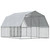 Chicken Cage with Roof and Door Silver Galvanized Steel A949-3294911
