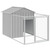 Dog House with Roof Light Gray 46.1"x480.7"x48.4" Galvanized Steel A949-3189068