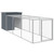 Chicken Cage with Run Anthracite 43.3"x159.4"x43.3" Galvanized Steel A949-3189089