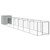 Dog House with Run Light Gray 43.3"x320.1"x43.3" Galvanized Steel A949-3189086
