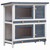 Outdoor Rabbit Hutch 4 Doors Gray Wood A949-170834