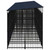 Outdoor Dog Kennel with Roof Steel 198.4 ft A949-3097955