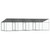 Dog Cage with Roof and Doors Gray 26.2'x6.6'x6.6'Galvanized Steel A949-3209565