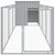 Dog House with Run Light Gray 43.3"x159.4"x43.3" Galvanized Steel A949-3189084