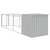 Dog House with Run Light Gray 43.3"x159.4"x43.3" Galvanized Steel A949-3189084