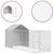 Outdoor Dog Kennel with Roof Silver 6.6x19.7x8.2 Galvanized Steel A949-3190475