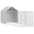 Outdoor Dog Kennel with Roof Silver 6.6x19.7x8.2 Galvanized Steel A949-3190475