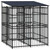 Outdoor Dog Kennel with Roof Steel 39.7 ft A949-3097947