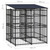 Outdoor Dog Kennel with Roof Steel 39.7 ft A949-3097947