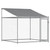 Dog Cage with Roof and Doors Gray 32.8'x6.6'x6.6'Galvanized Steel A949-3209566