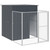 Dog House with Run Anthracite 65"x98.8"x71.3" Galvanized Steel A949-172365