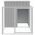 Dog House with Run Light Grey 43.3x79.1x43.3" Galvanised Steel A949-172358