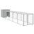 Chicken Cage with Run Light Gray 43.3"x239.8"x43.3" Galvanized Steel A949-3189095
