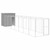 Dog House with Run Light Gray 65"x339.8"x71.3" Galvanized Steel A949-3189106