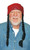 Wig the old hippie black gray M680-13734BG