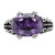 TK017 - High polished (no plating) Stainless Steel Ring with AAA Grade CZ  in Amethyst A874-TK017
