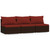 3 Seat Patio Sofa with Cushions Brown Poly Rattan A949-317550