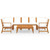 9 Piece Patio Lounge Set with Cushion Cream Solid Acacia Wood A949-3057775