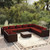 11 Piece Patio Lounge Set with Cushions Brown Poly Rattan A949-3102523