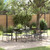 Garden Dining Set 7 pcs Black Powder-Coated Steel A949-3379392