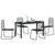 Garden Dining Set 5 pcs Black Powder-Coated Steel A949-3379389