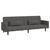 2-Seater Sofa Bed with Two Pillows Dark Gray Fabric A949-375834