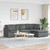 Modular Sofa with Footstool&Cushions Fabric Dark Gray A949-3321298