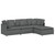 Modular Sofa with Footstool&Cushions Fabric Dark Gray A949-3321298
