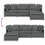 Modular Sofa with Footstool&Cushions Fabric Dark Gray A949-3321298