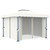 Gazebo with Curtain 9.8'x9.8'Cream White Aluminum A949-3053377
