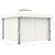 Gazebo with Curtain 9.8'x9.8'Cream White Aluminum A949-3053377