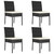 5 Piece Patio Dining Set Poly Rattan Black A949-3065694