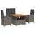 4 Piece Patio Dining Set with Cushions Gray Poly Rattan A949-3277344