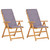 Reclining Patio Chairs 2 pcs Brown Solid Acacia Wood A949-45936