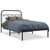 Metal Bed Frame without Mattress with Headboard Black 39.4"x78.7 A949-377112