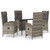 5 Piece Patio Dining Set with Cushions Black and Gray Poly Rattan A949-3185185