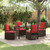 Garden Dining Set 5 pcs Brown Poly Rattan A949-3381046
