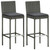 3 Piece Patio Bar Set with Cushions Poly Rattan Gray A949-3064857