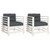 Patio Chairs with Cushions 2 pcs White Solid Wood Pine A949-825675