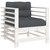 Patio Chairs with Cushions 2 pcs White Solid Wood Pine A949-825675