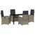 Garden Dining Set 5 pcs Grey Poly Rattan A949-3380276