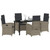 Garden Dining Set 5 pcs Grey Poly Rattan A949-3380276