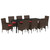 Table and Chair Set 9 pcs Brown PE Rattan A949-3379827