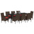 Table and Chair Set 9 pcs Brown PE Rattan A949-3379827